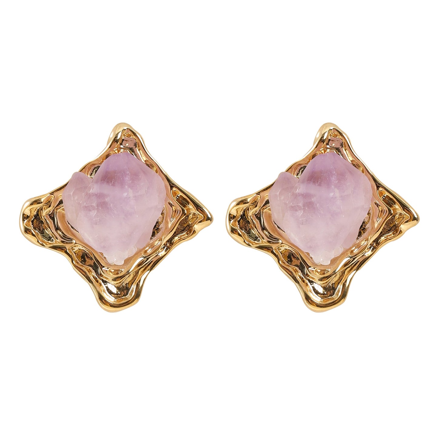 Geometric Square Natural Stone Earrings For Women