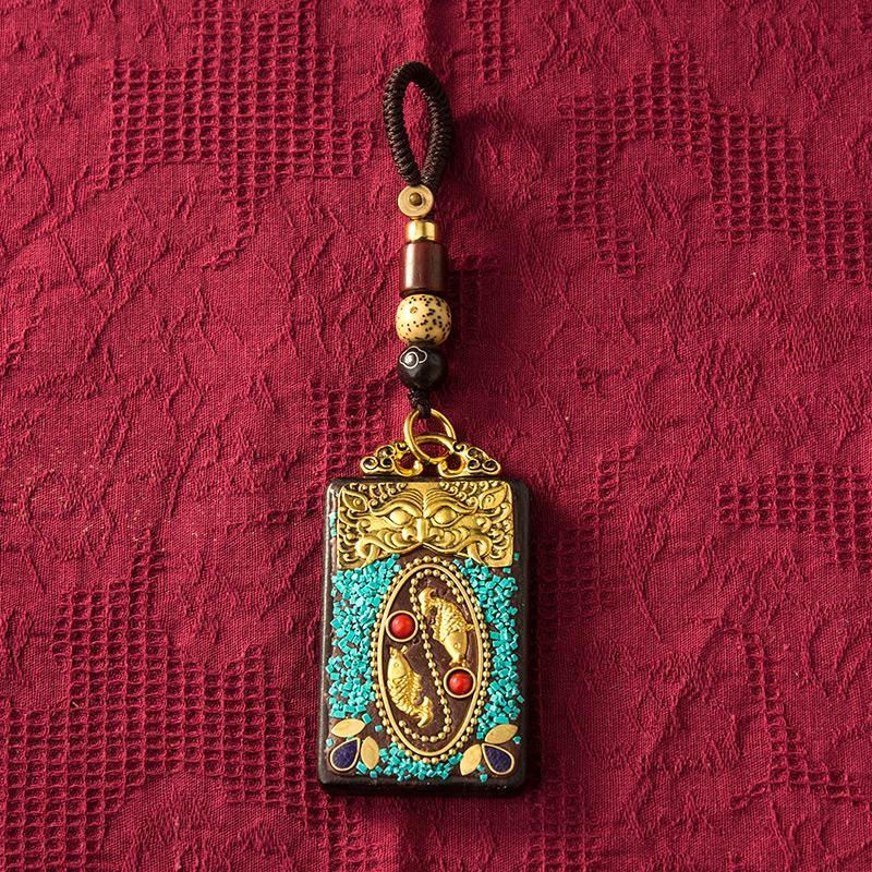Nepal Exotic Keychain Pendant Creative Personality Men'S And Women'S Car Chain Red Hand Woven Rope Pendant