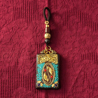Nepal Exotic Keychain Pendant Creative Personality Men'S And Women'S Car Chain Red Hand Woven Rope Pendant