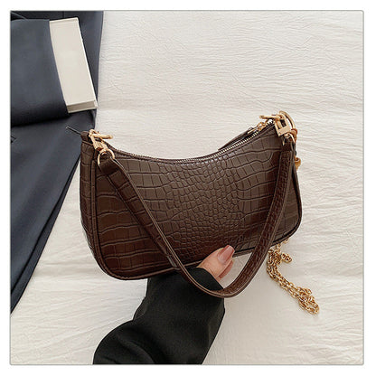 Trendy Croc Texture Mini Shoulder Bag for Women