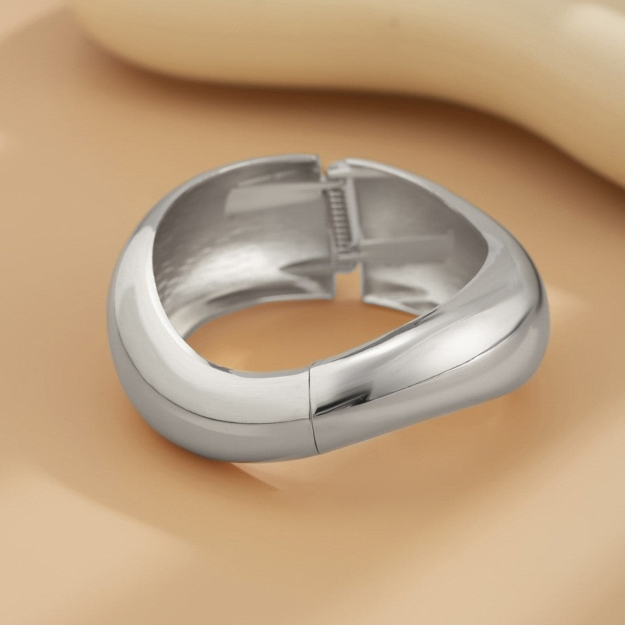 Geometric Metal Cuff Bracelet Bold Design