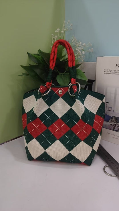 Cute Reindeer Portable Christmas Woven Gift Bag