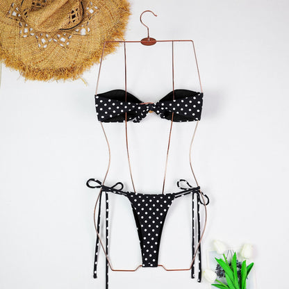 Polka Dot Strapless Bikini Maxi Cover
