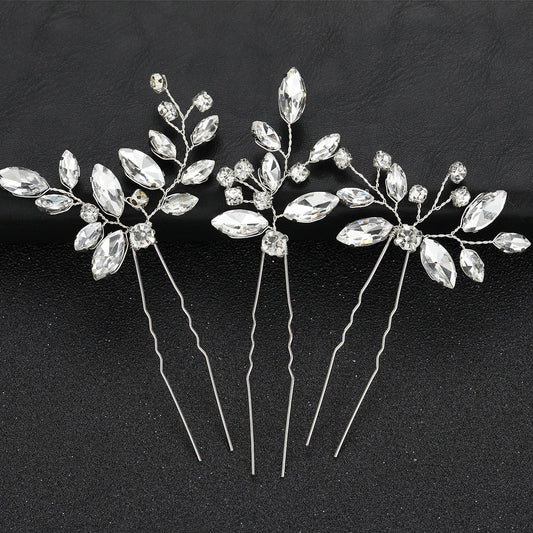 Crystal Hair Pins Set Irregular Design Metal Hair Accessories