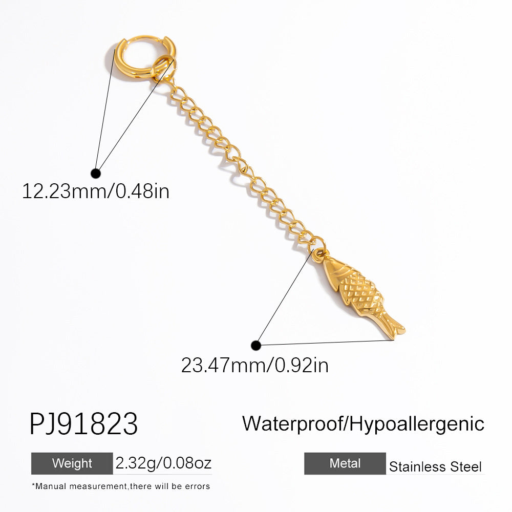 Stainless Steel Starfish & Shell Pendant Jewelry