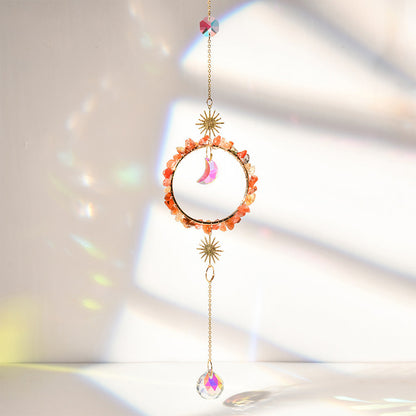 Colorful Stone Cross Crystal Home Hangings