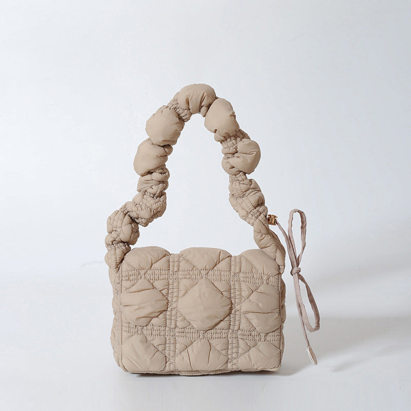 Trendy Cloud Shoulder Bag Wrinkled Nylon Crossbody Bag