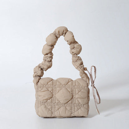Trendy Cloud Shoulder Bag Wrinkled Nylon Crossbody Bag