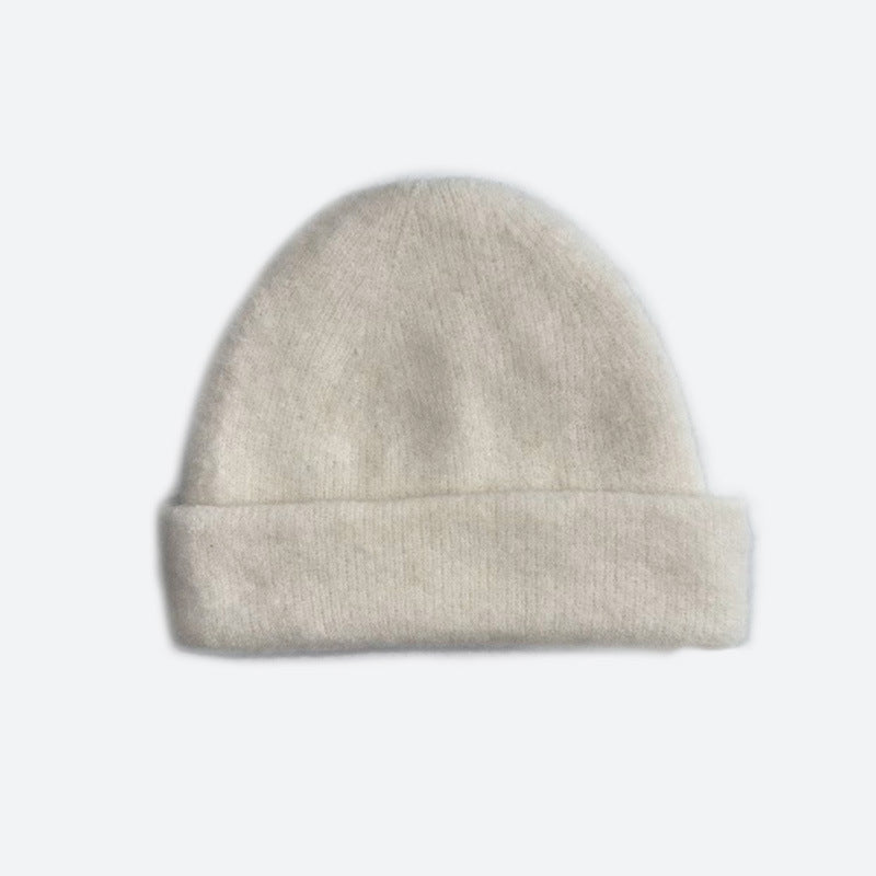 Solid Color Wool Blend Knit Beanie for Women