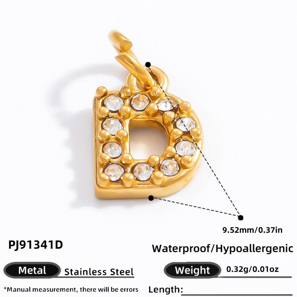 DIY Letter Pendant Necklace and Bracelet Set Stainless Steel Accessories