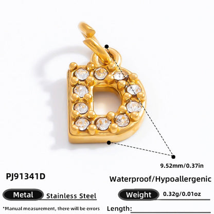 DIY Letter Pendant Necklace and Bracelet Set Stainless Steel Accessories