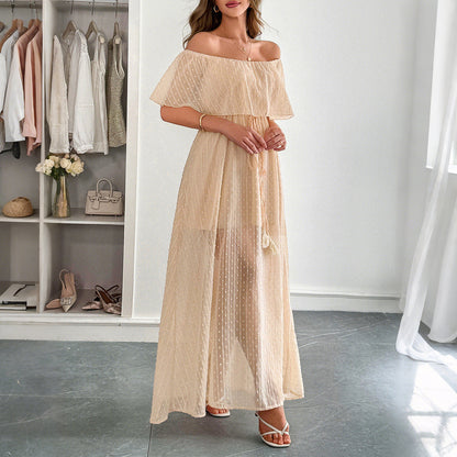 Elegant Strapless A-Line Maxi Dress for Women