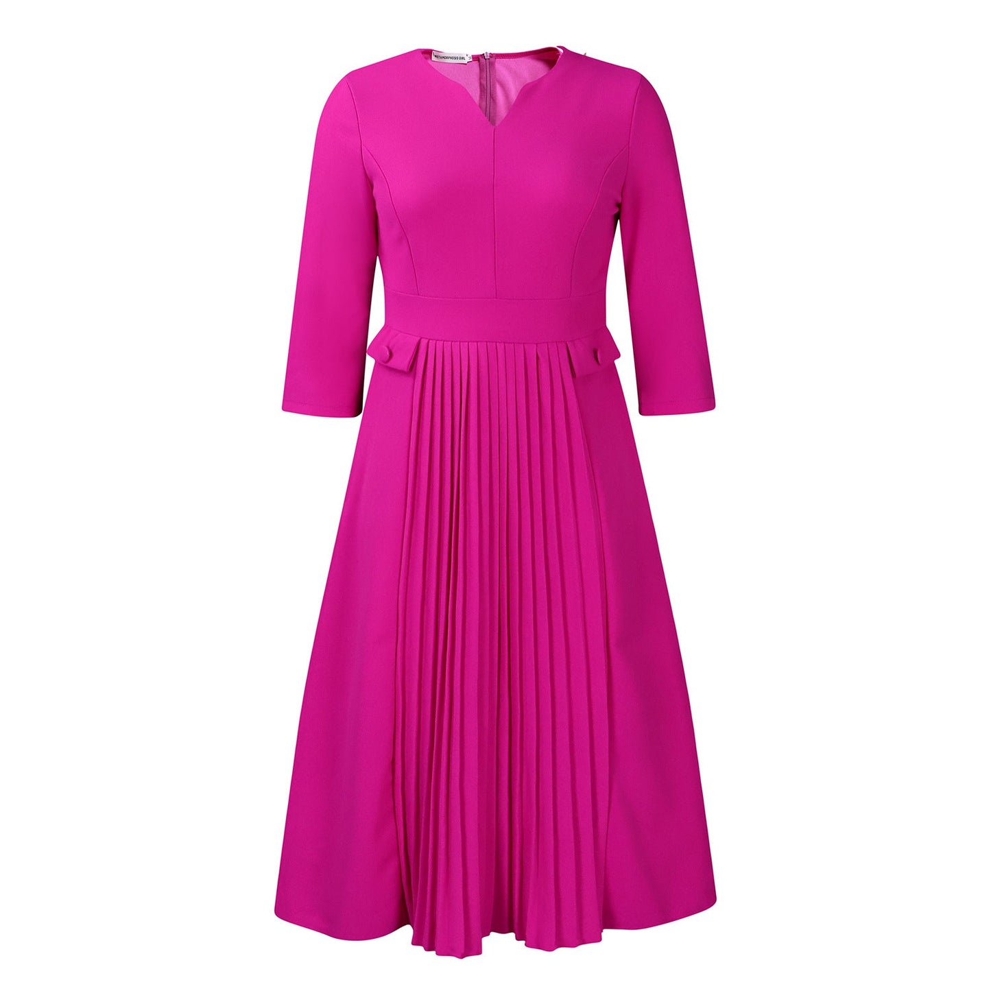 Elegant Solid Color Pleated Maxi Dress For Women