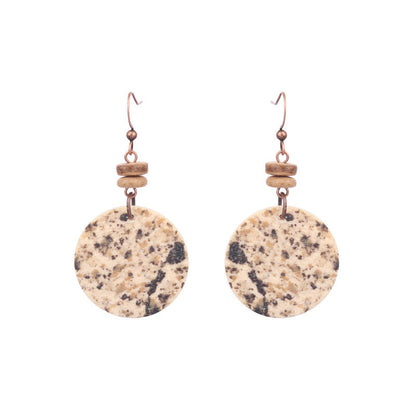 Retro Water Drop Shape Wooden Earrings Handcrafted with Tassels