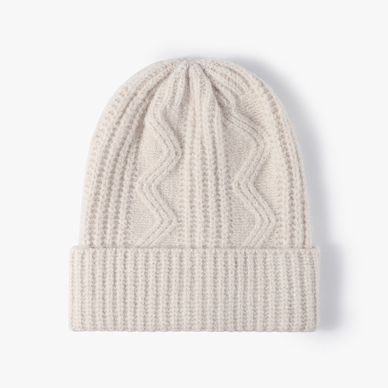 Winter Thick Wool Thermal Cable Knit Beanie