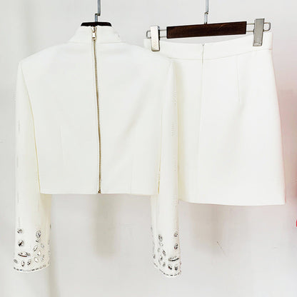 Embellished Two-Piece Set with Short Skirt