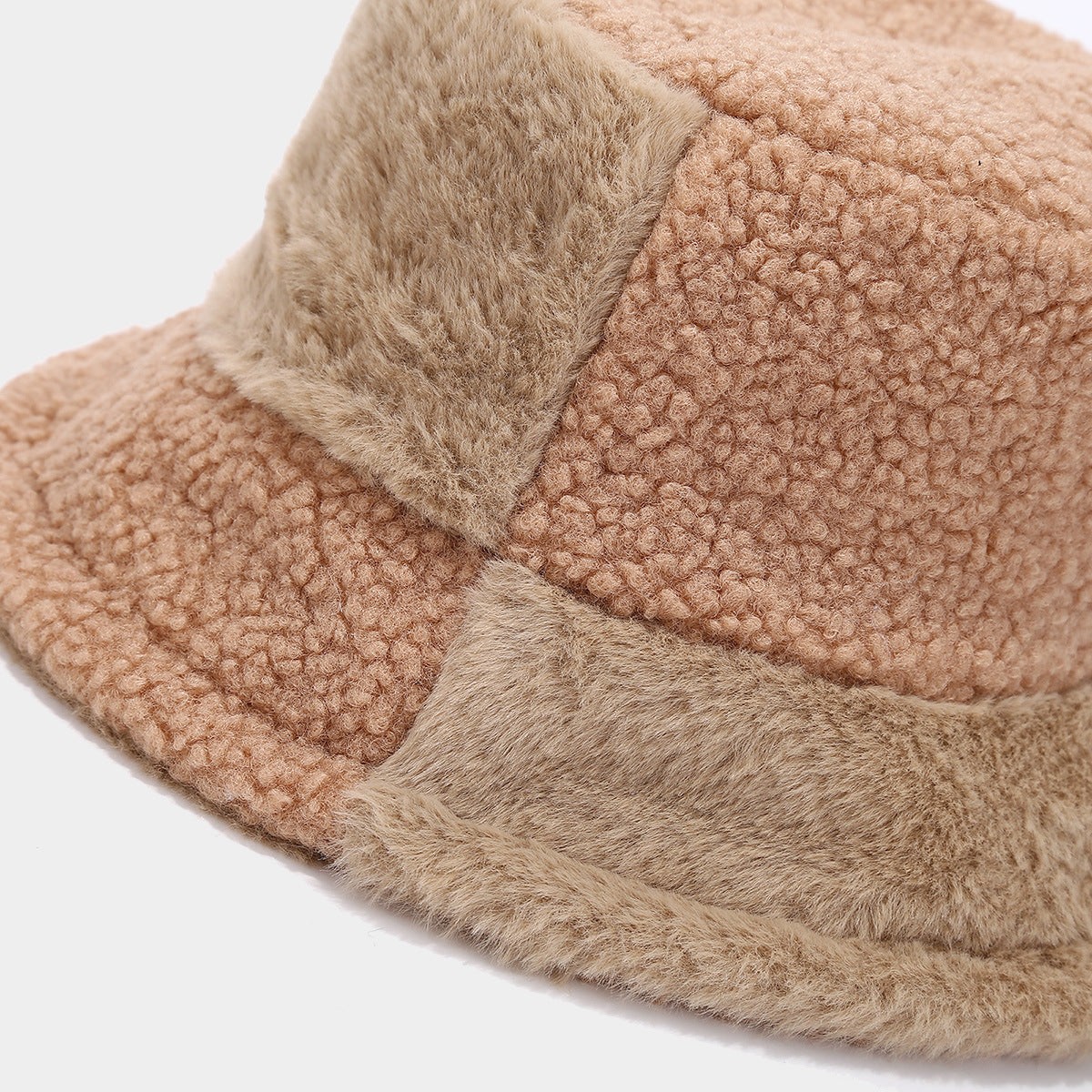 Trendy Color Block Thermal Wool Bucket Hat