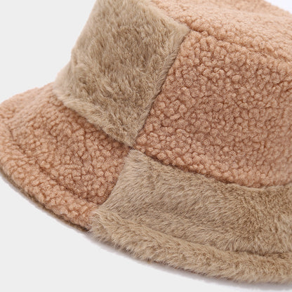 Trendy Color Block Thermal Wool Bucket Hat