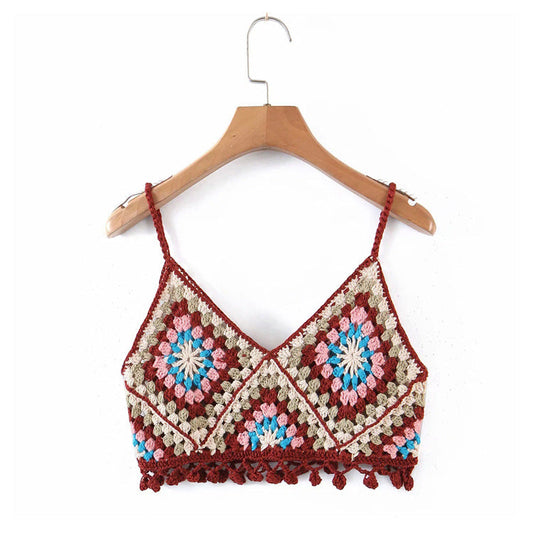 Crosa - Handmade Bohemian Crochet Design Camisole - A Perfect Summer Top Tank