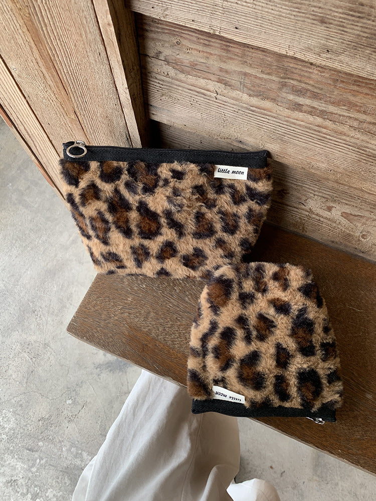 Leopard Print Makeup Bag Large Capacity Portable Travel Toiletry Organizer