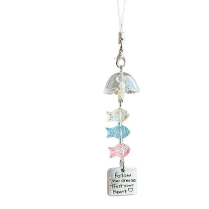 Cute Beaded Fish Wind Chime Bag Charm