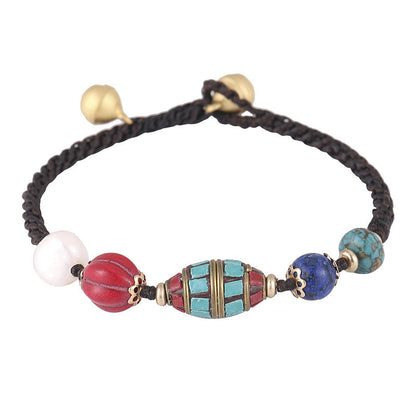 New Nepal Pearl Ethnic Style Bracelet Retro Simple Joker Hand-Woven Couple Bracelet