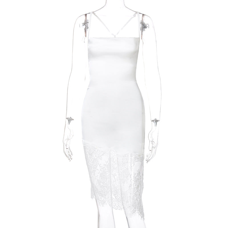 Sexy Lace Patchwork Dress Elegant All-Season Casual Dress