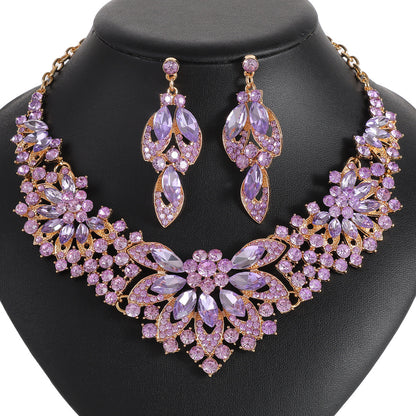 Vintage Floral Leaf Necklace Set for Women - Luxurious Jewelry