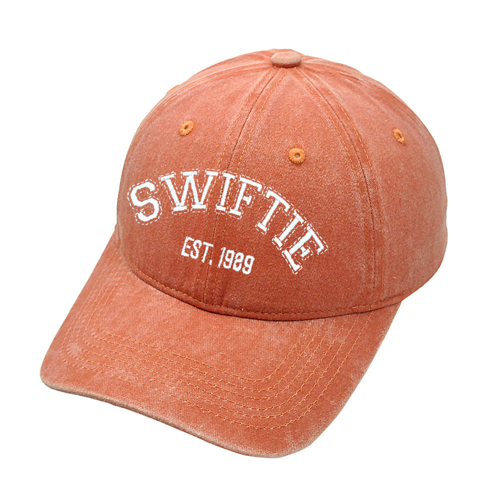 Letter Enbroidered Washed Simple Baseball Caps