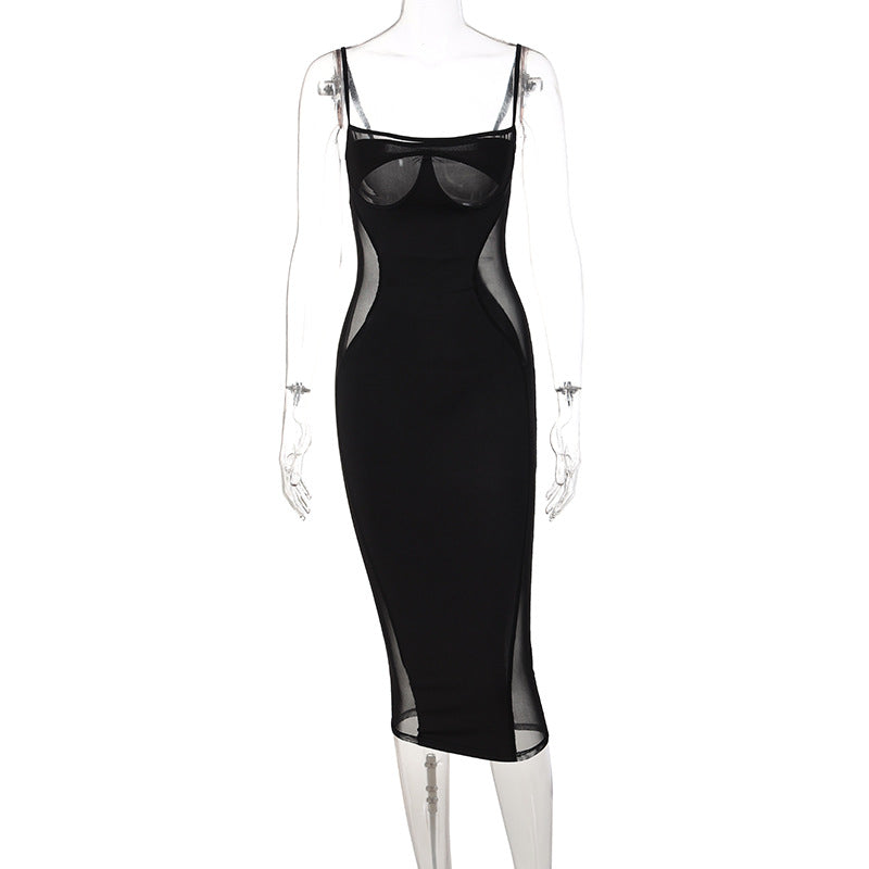 2026 Summer Trendy Sheer Panel Bodycon Dress for Parties