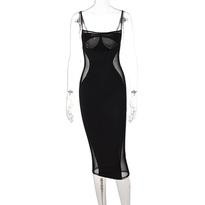 2026 Summer Trendy Sheer Panel Bodycon Dress for Parties