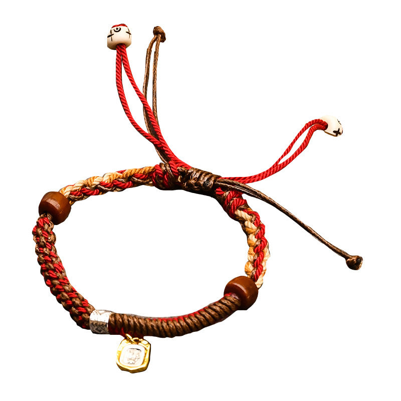 All Hand-Woven Tibetan Hand Rope Wenwan Bracelet Hand Rub Cotton Rope Braided Rope Ethnic Style Meaning Hand Decoration Adjustable