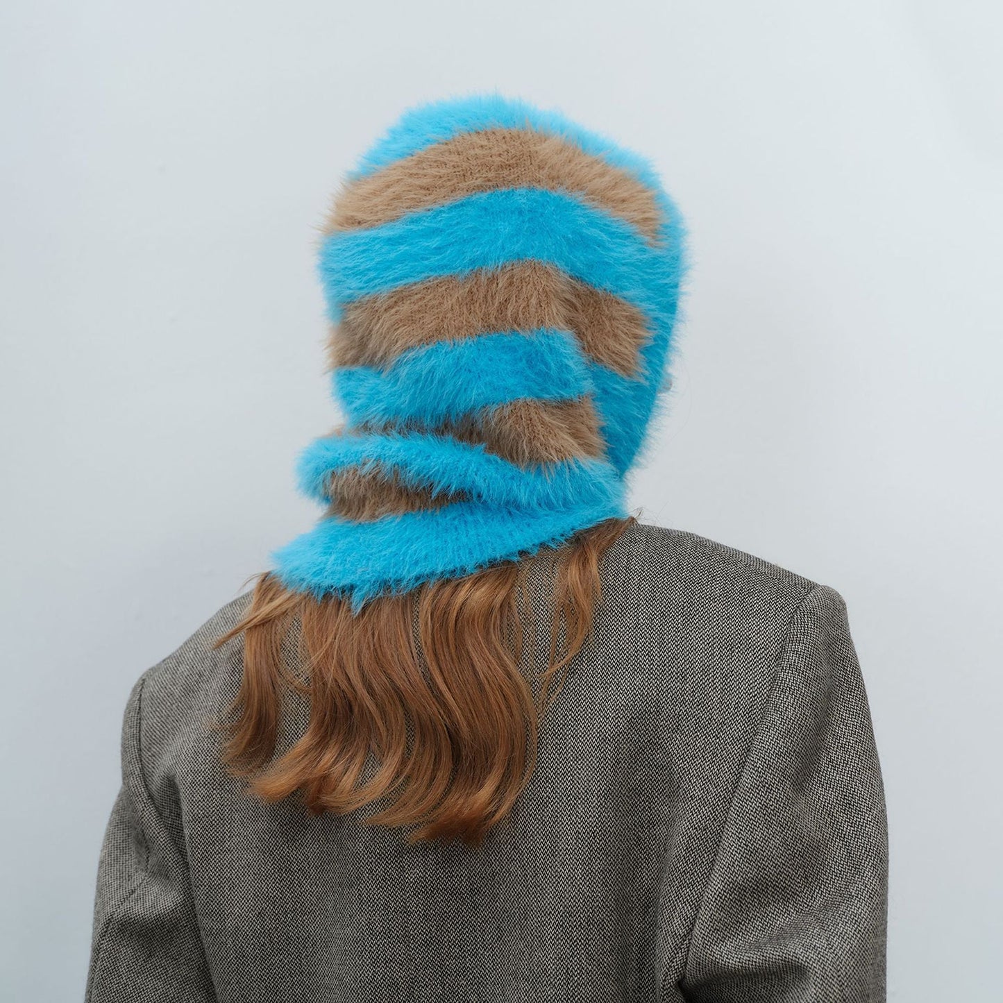 Striped Color Block Pullover Hat Scarve
