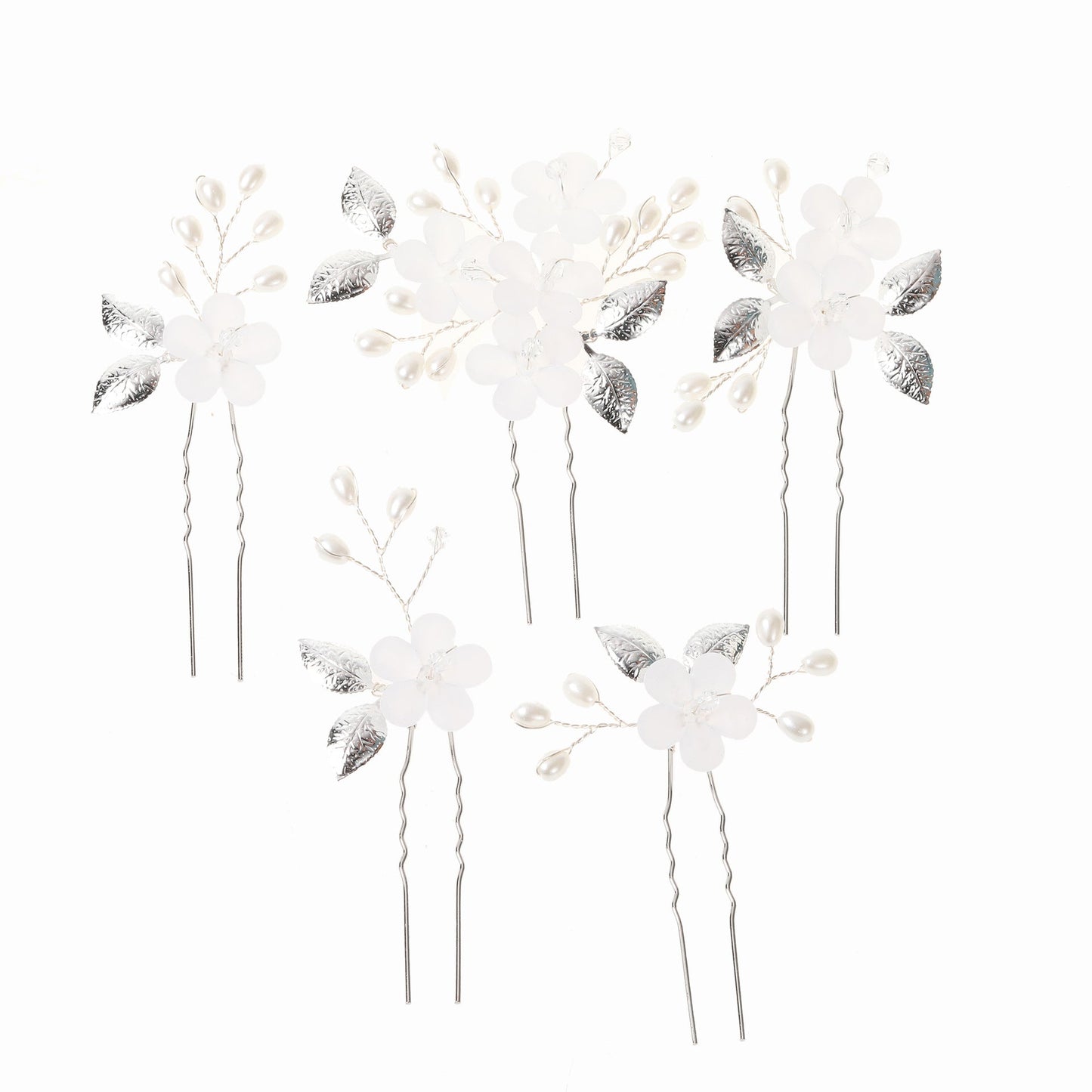 Flower Leaf U-Shaped Hair Pins Bridal Hair Accessories