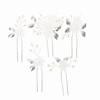 Flower Leaf U-Shaped Hair Pins Bridal Hair Accessories
