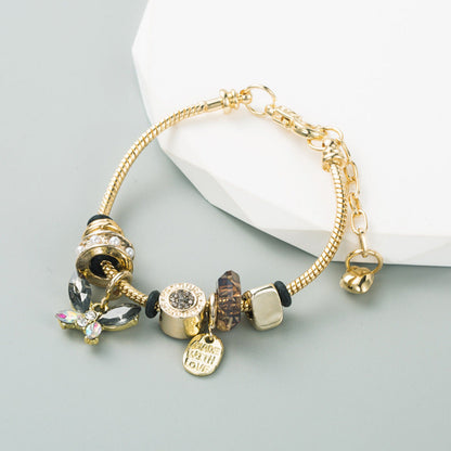 Trendy DIY Alloy Bracelet with Butterfly Crystal for Fashion Lovers