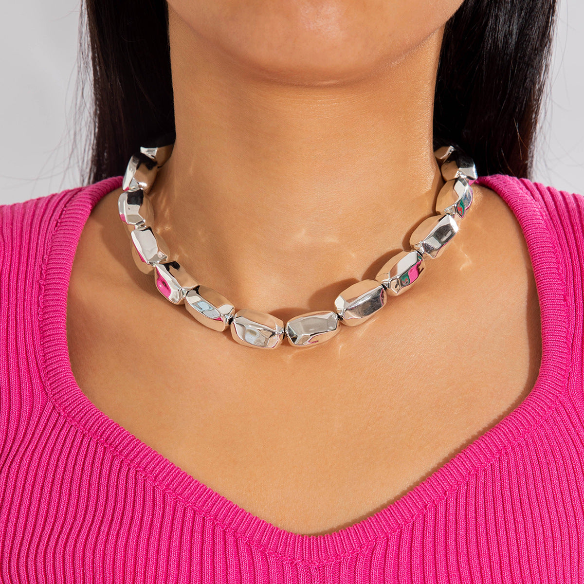 Trendy Ccb Letter Choker Necklace With Handmade Pearl Bow