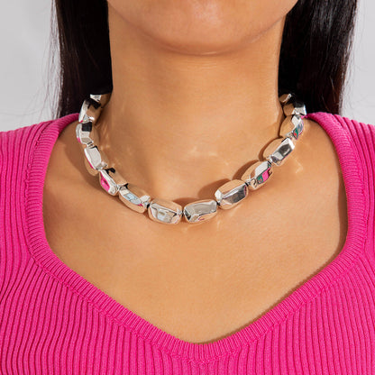 Trendy Ccb Letter Choker Necklace With Handmade Pearl Bow