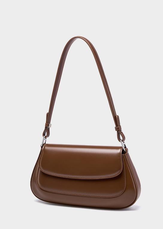 High Grade Leather Shoulder Bag With Dual Flap