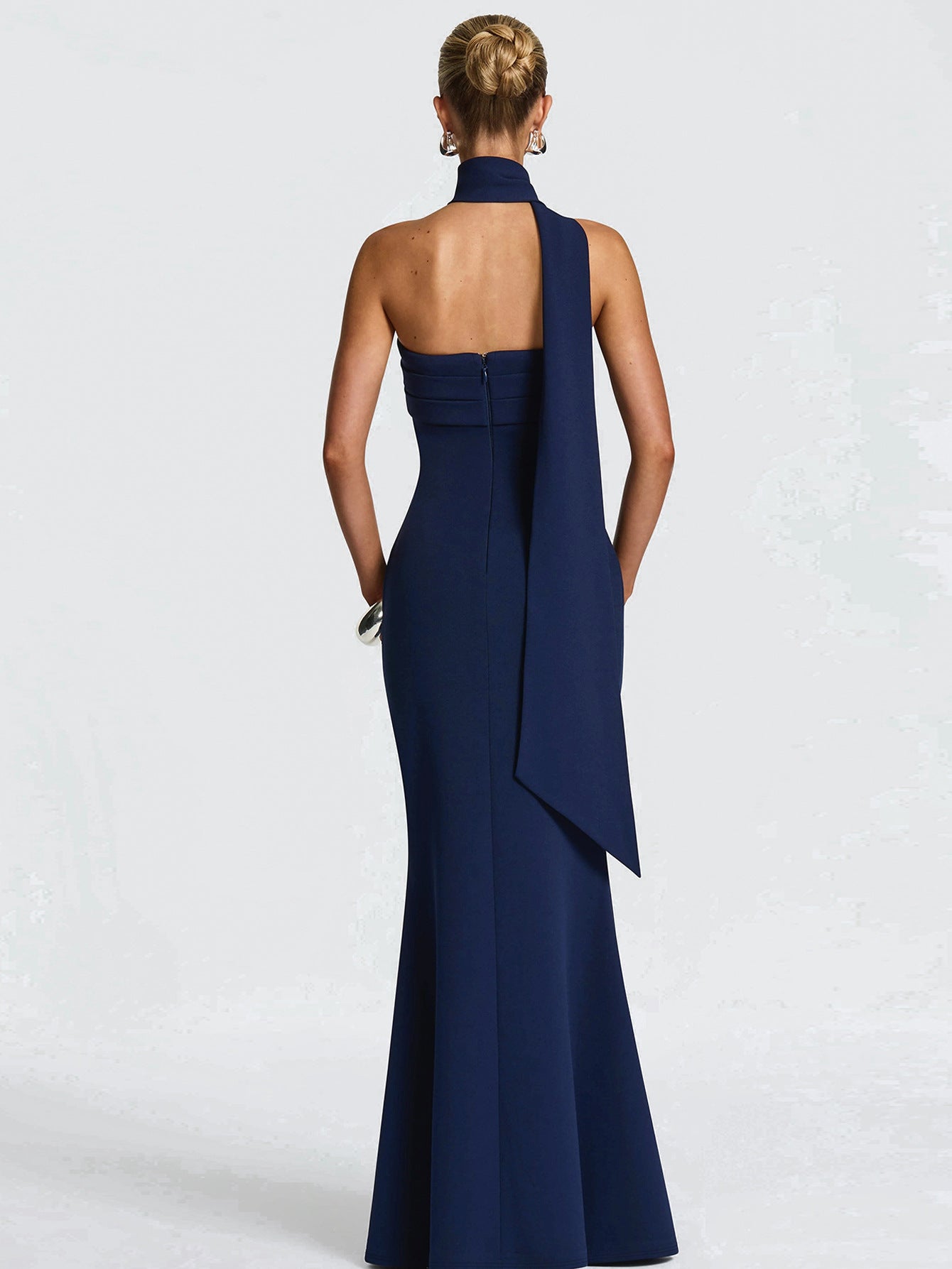 Elegant Strapless Mermaid Maxi Dress with High Waist