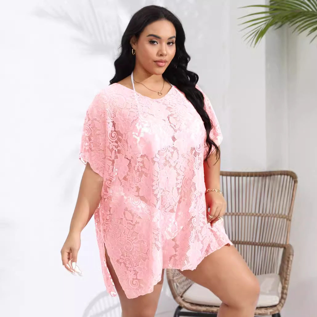 Sexy Lace V-Neck Hollow Out Beach Maxi Dress