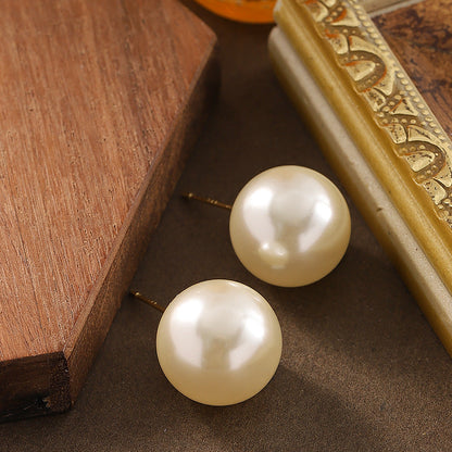 Fashionable Geometric Pearl Earrings With Sterling Silver Posts