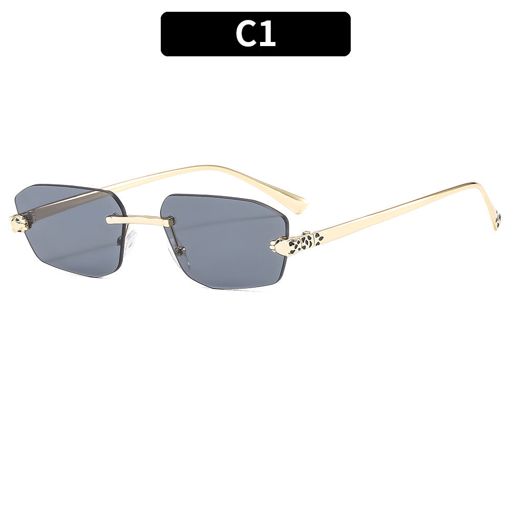 Trendy Fashion Frameless Leopard Sunglasses for Men and Women