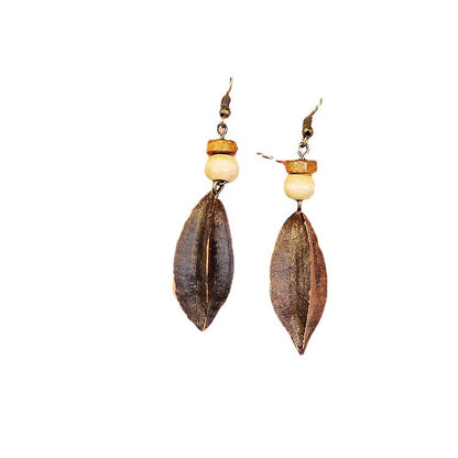 Creative Long Wooden Tassel Earrings Inspired by Nature