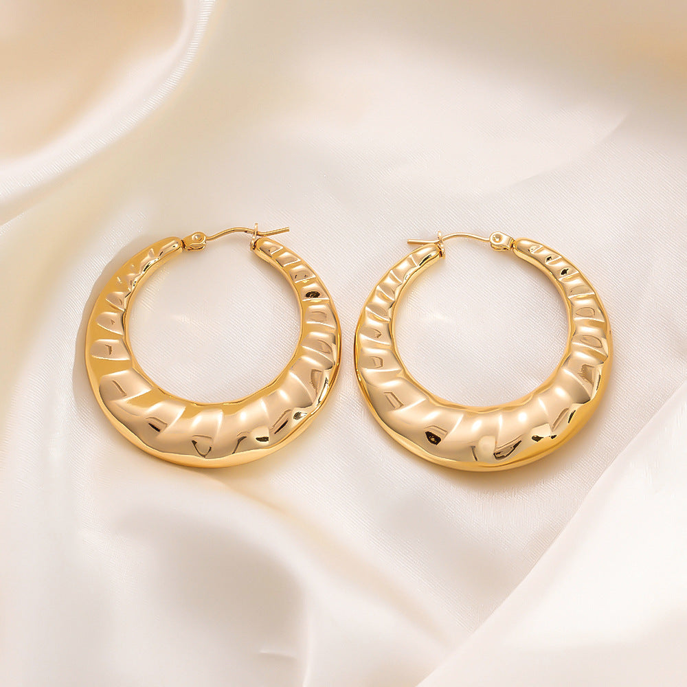 Geometric 18K Gold-Plated Steel Earrings Stylish Casual Accessories