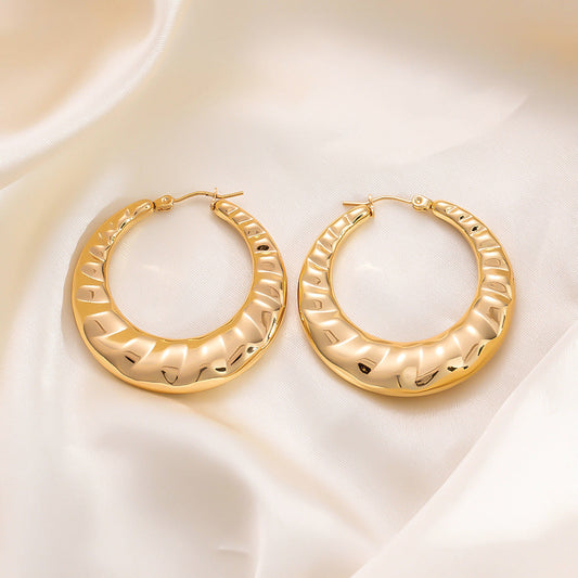 Geometric 18K Gold-Plated Steel Earrings Stylish Casual Accessories
