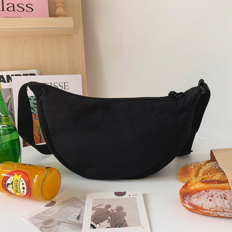 Solid Color Portable Nylon Shoulder Bag