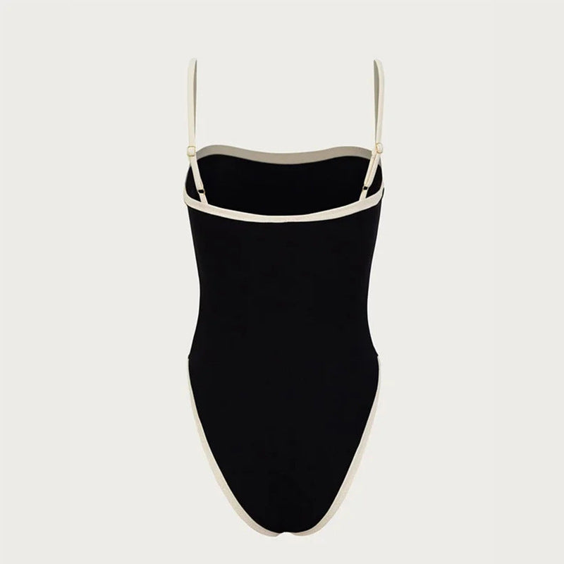 Simple Color Block Sexy One Piece Swimwear