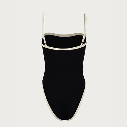 Simple Color Block Sexy One Piece Swimwear