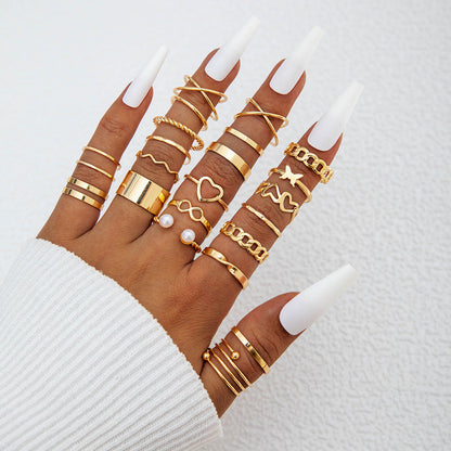 Fashionable Geometric Butterfly Open-Ended Adjustable Rings Set